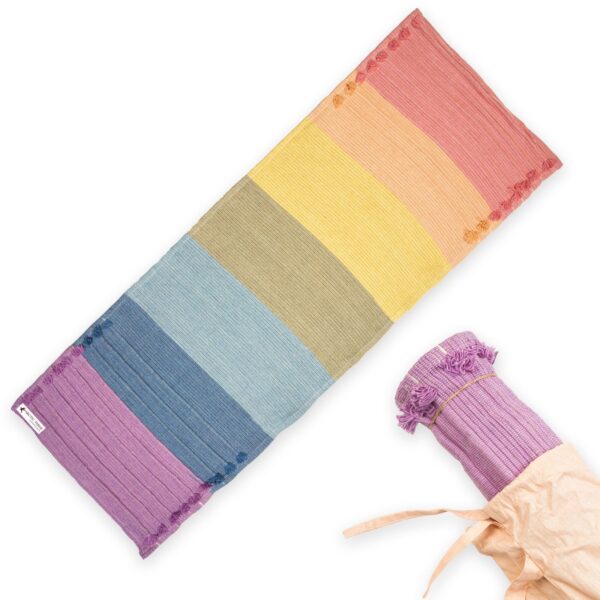 Handmade cotton Yoga Mat natural Multicolor